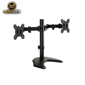Monivex Triple Monitor Stand – Black Adjustable Three-Display Mount Holder